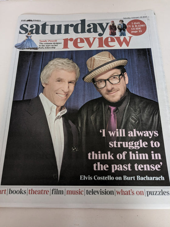 TIMES REVIEW 18/02/2023 ELVIS COSTELLO COVER FEATURE Burt Bacharach