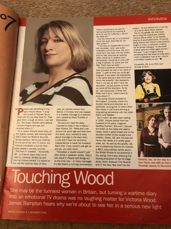 S Express Magazine 3rd December 2006 Victoria Wood