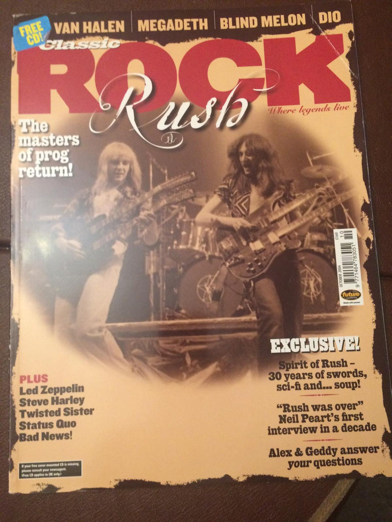 Classic Rock Magazine October 2004 Rush Neil Peart Exclusive