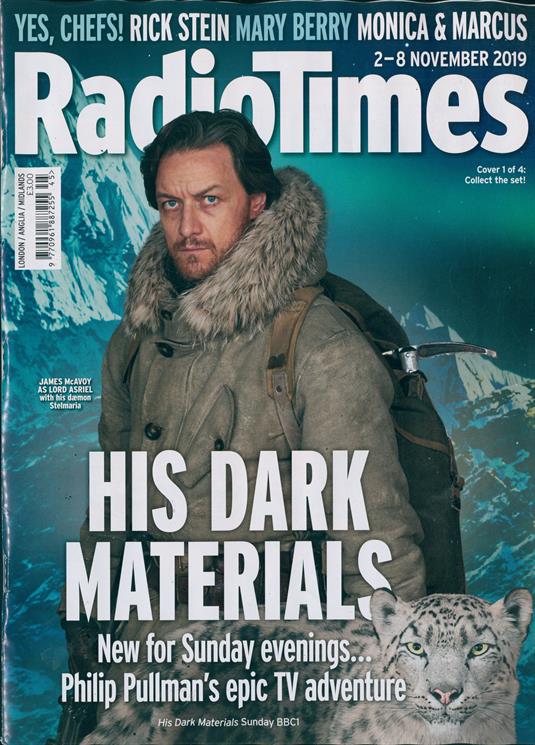 RADIO TIMES Magazine 2 November 2019: JAMES McAVOY (His Dark Materials) Cover #1