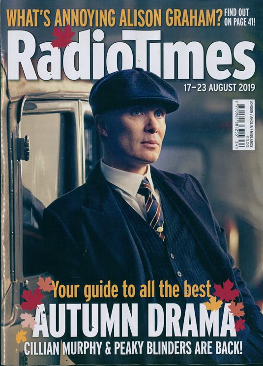 UK Radio Times Magazine 17 August 2019: Cillian Murphy (Peaky Blinders) Cover