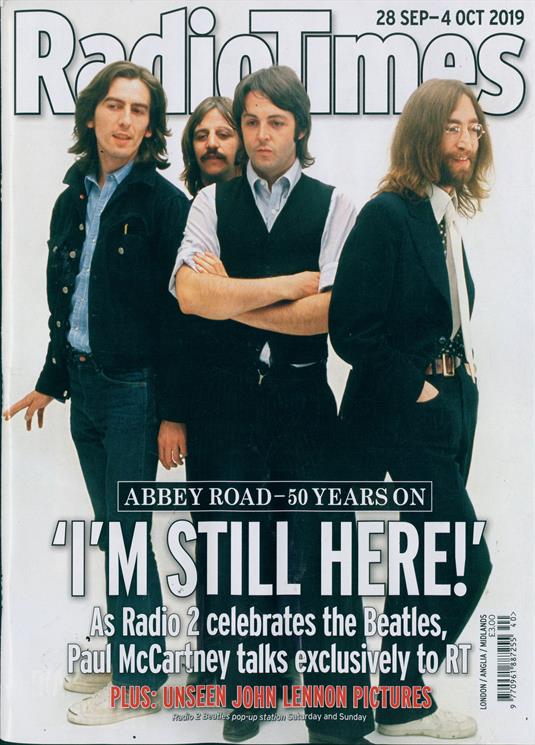 Radio Times Magazine 28 Sept 2019: THE BEATLES - ABBEY ROAD - 50 YEARS ON
