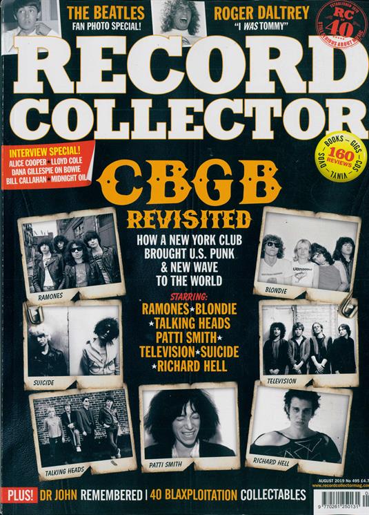 UK Record Collector Magazine August 2019: THE BEATLES Roger Daltrey PATTI SMITH David Bowie