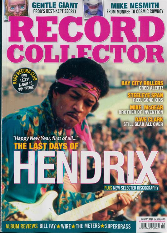 RECORD COLLECTOR magazine Jan 2020: JIMI HENDRIX Bay City Rollers GENTLE GIANT