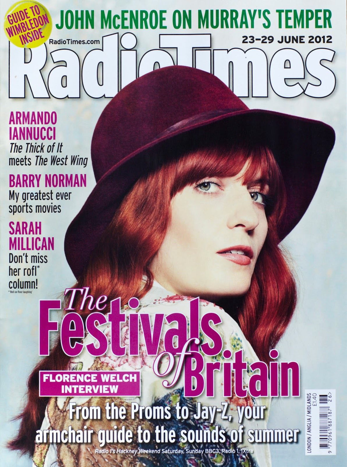 Radio Times Magazine June 2012: Florence Welch and the Machine Sarah Millican