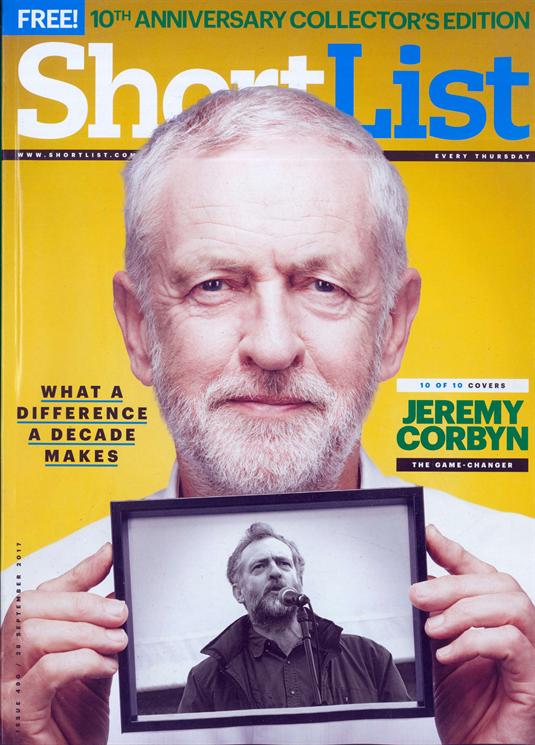 Jeremy Corbyn on the cover of Shortlist Magazine