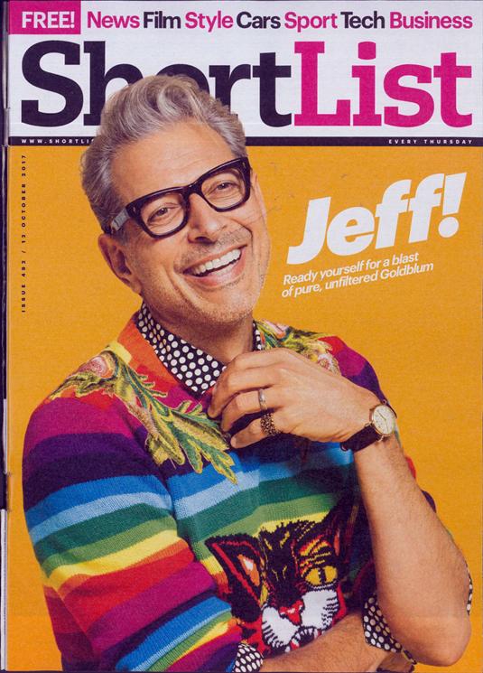 UK Shortlist Magazine 12 October 2017 Jeff Goldblum Gerard Butler Perfume Genius