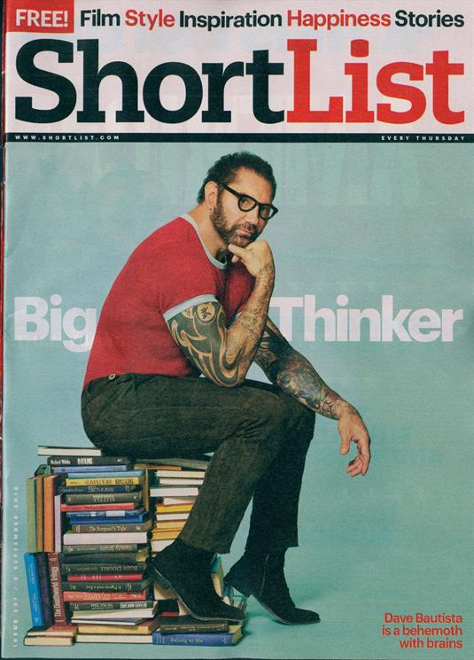 UK Shortlist Magazine SEPT 2018: DAVE BAUTISTA COVER STORY