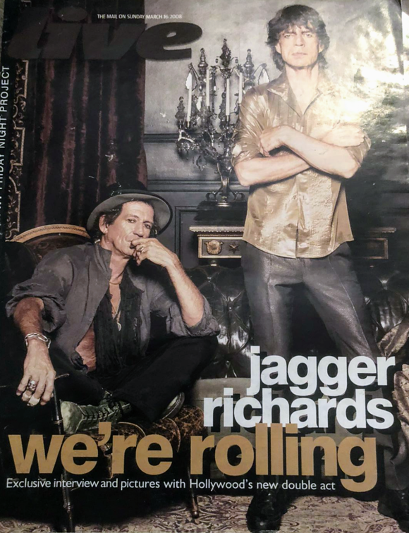 Live magazine - The Rolling Stones Keith RIchards Mick Jagger cover (16 March 2008)