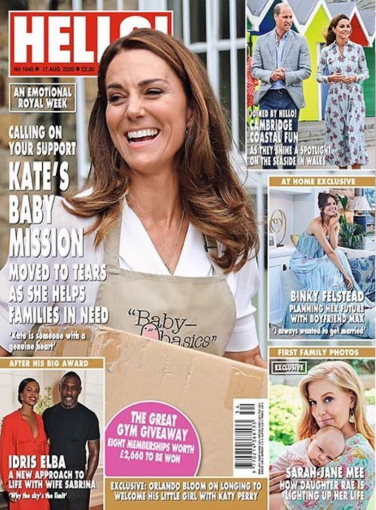 UK Hello! Magazine August 2020: KATE MIDDLETON Prince William ORLANDO BLOOM