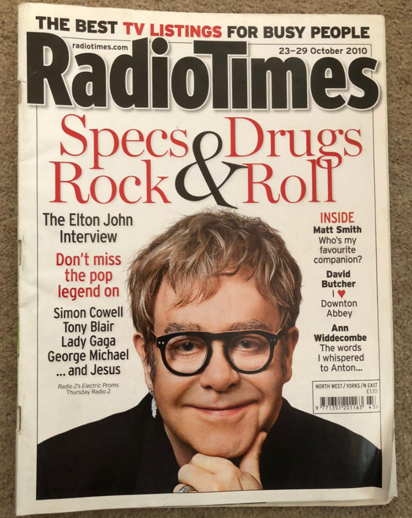 Radio Times Magazine 23 October 2010 Elton John