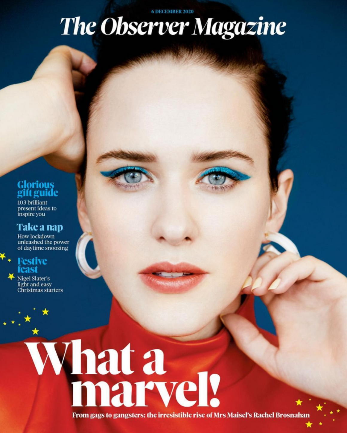 UK OBSERVER Magazine December 2020: Rachel Brosnahan Cover and Interview