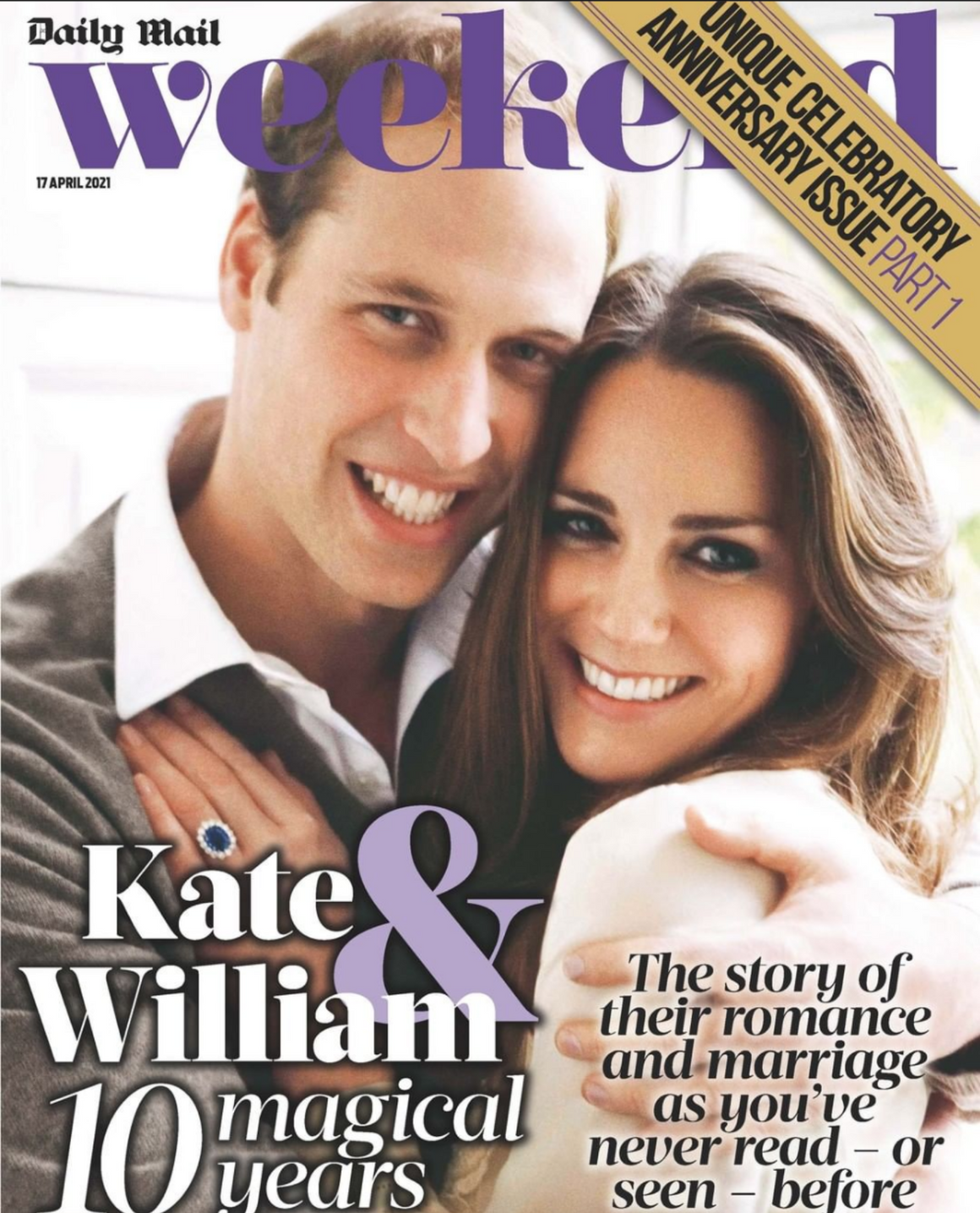 Kate Middleton Prince William Weekend Magazine Anniversary Issue -10 Magical Years