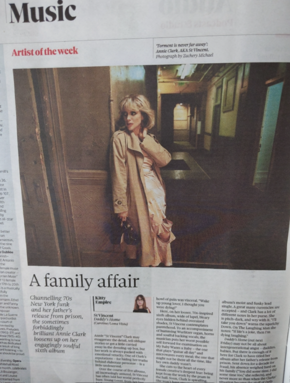 Observer New Review 9th May 2021 ST VINCENT Annie Clark