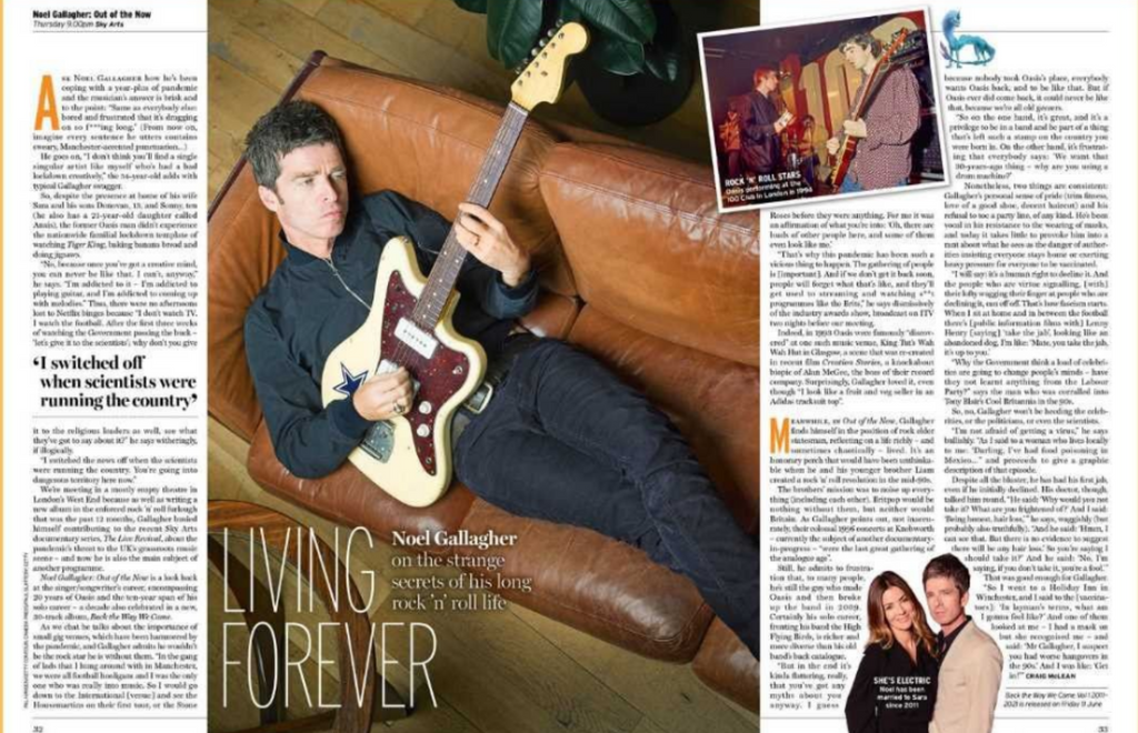 DAVID TENNANT Noel Gallagher Thomas Sangster: UK Radio Times Magazine June 2021