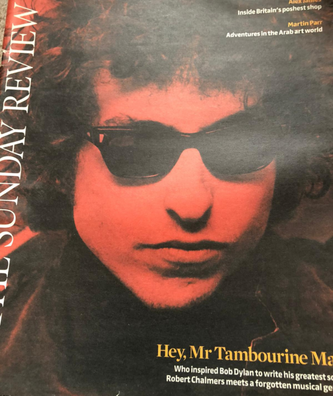 THE SUNDAY REVIEW Magazine BOB DYLAN COVER FEATURE