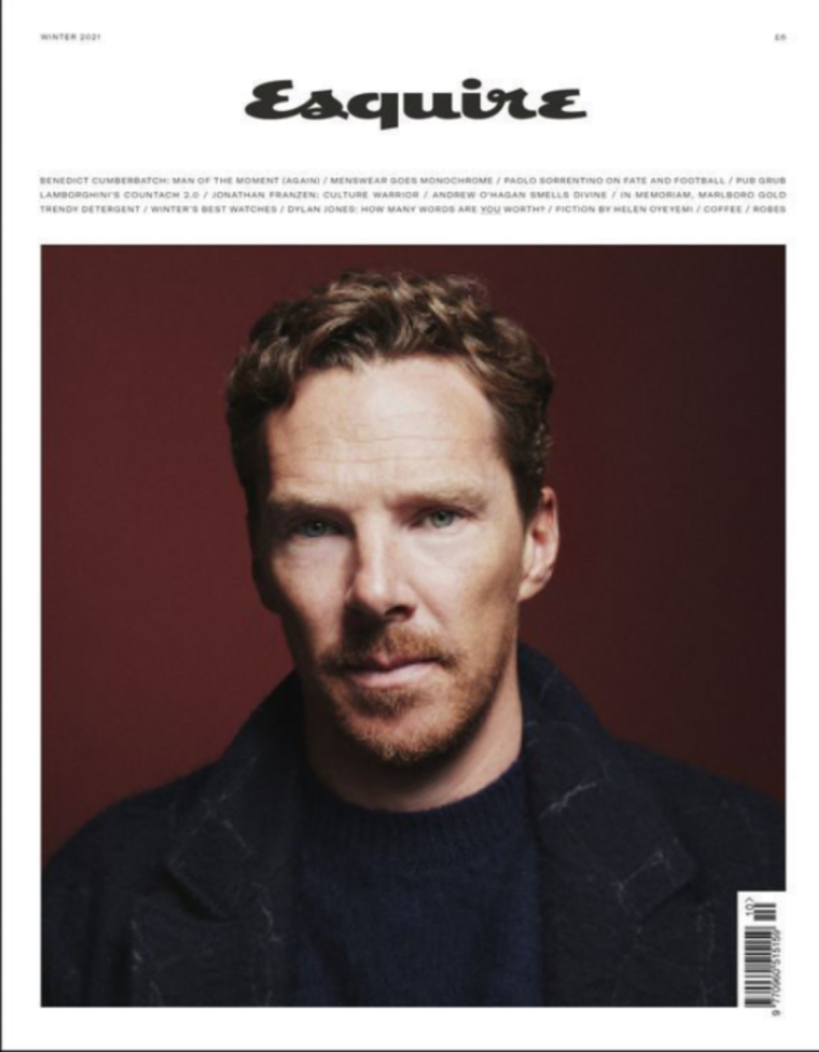 BENEDICT CUMBERBATCH for Esquire UK Winter 2021 - Main Image