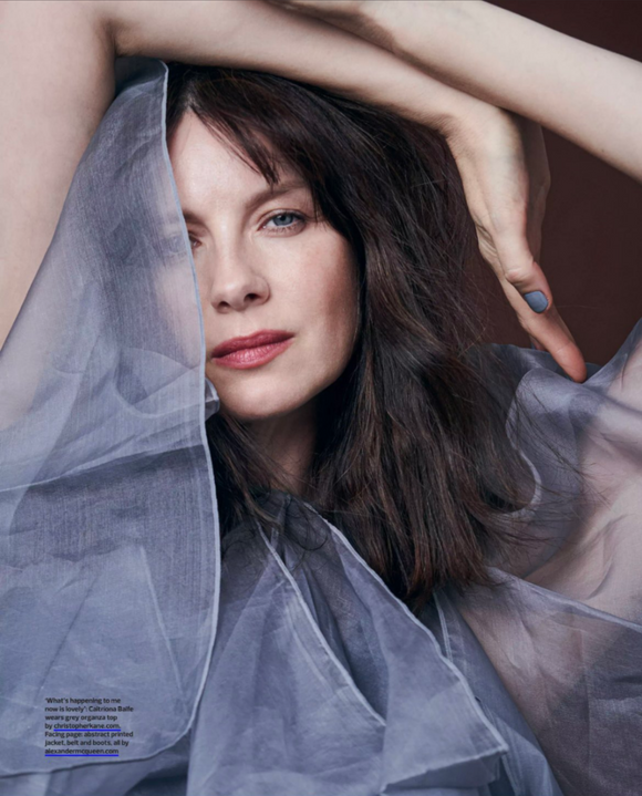 OBSERVER magazine 23 January 2022 Caitriona Balfe cover and interview Sam Heughan