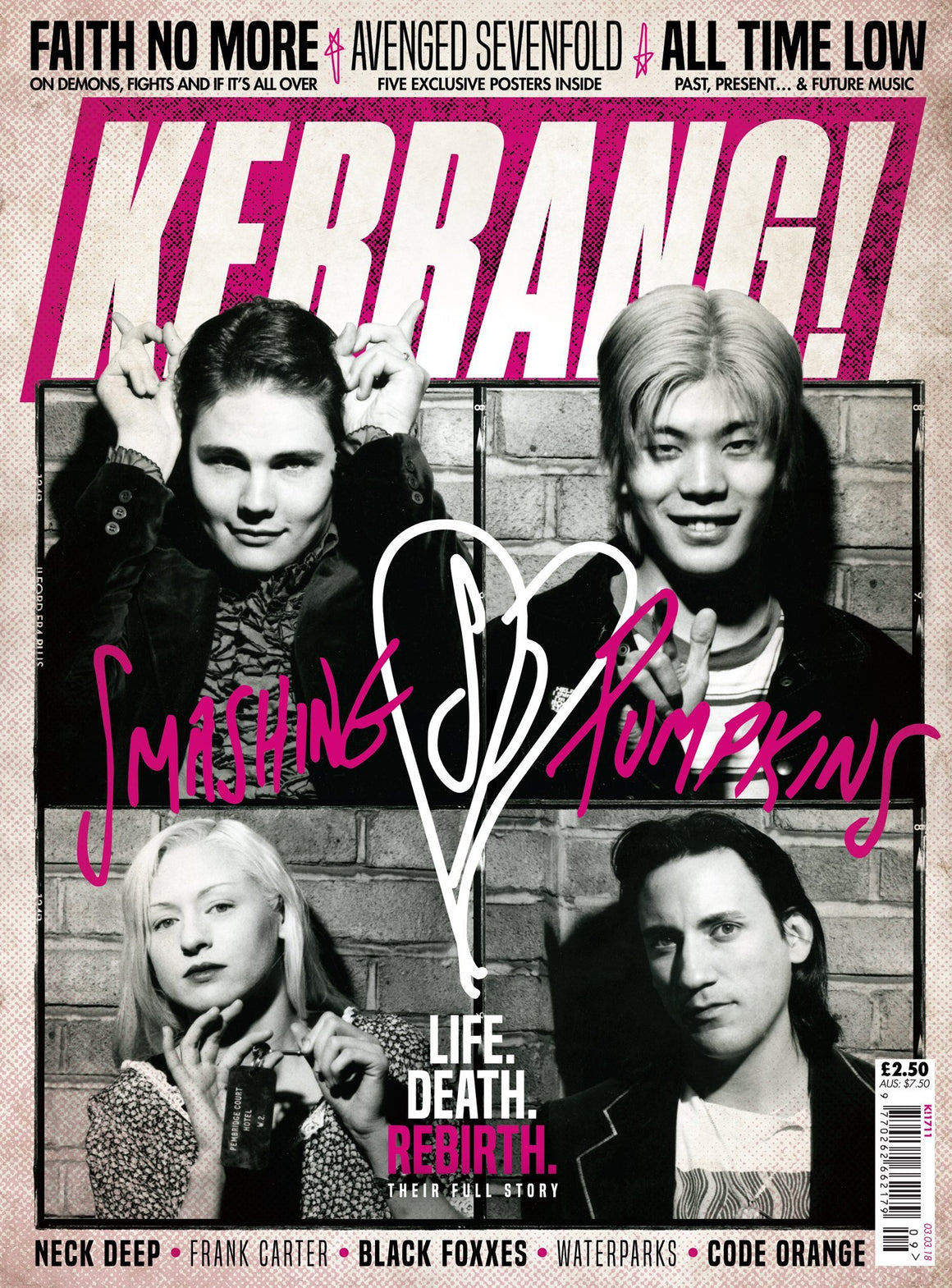 Kerrang! Magazine 3rd March 2018 Smashing Pumpkins Avenged Sevenfold All Time Low