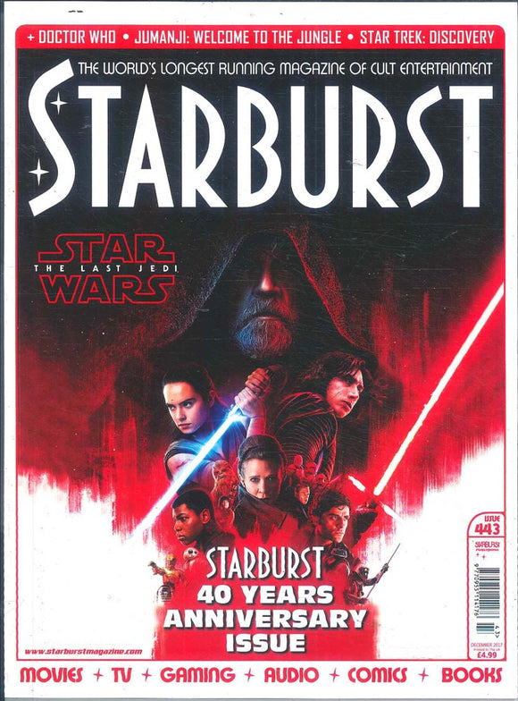 UK Starburst Magazine December 2017 Star Wars: The Last Jedi Adam Driver Daisy Ridley