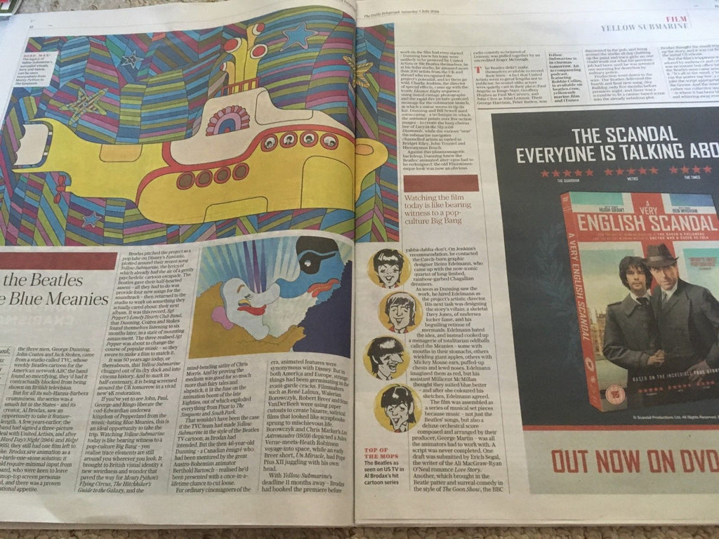 UK Telegraph Review July 2018: NATALIE DORMER The Beatles YELLOW SUBMARINE
