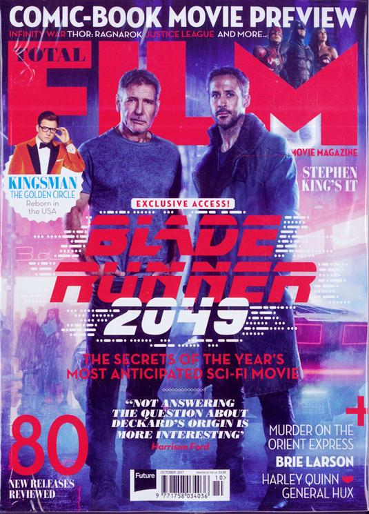 Total Film Magazine October 2017 Ryan Gosling Harrison Ford Blade Runner 2049