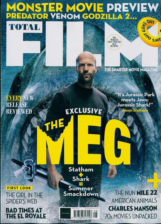 Total Film Magazine August 2018: JASON STATHAM The Meg DOMHNALL GLEESON
