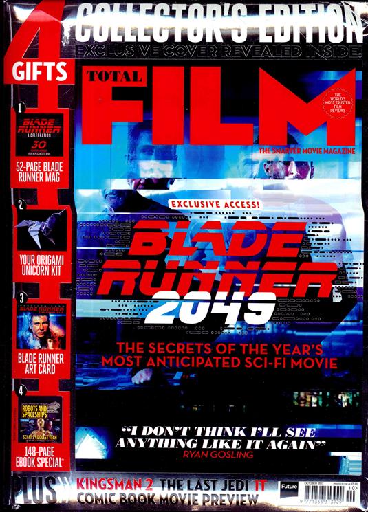 Total Film Magazine October 2017 Ryan Gosling Harrison Ford Blade Runner 2049