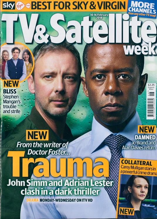 TV & Satellite Magazine 10th Feb 2018 John Simm Douglas Henshall Adrian Lester