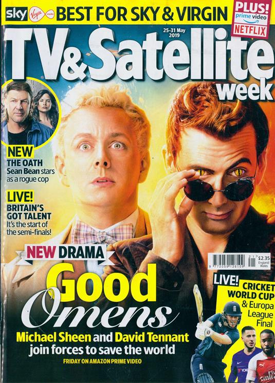 TV & SATELLITE Magazine May 25 2019: DAVID TENNANT Michael Sheen GOOD OMENS