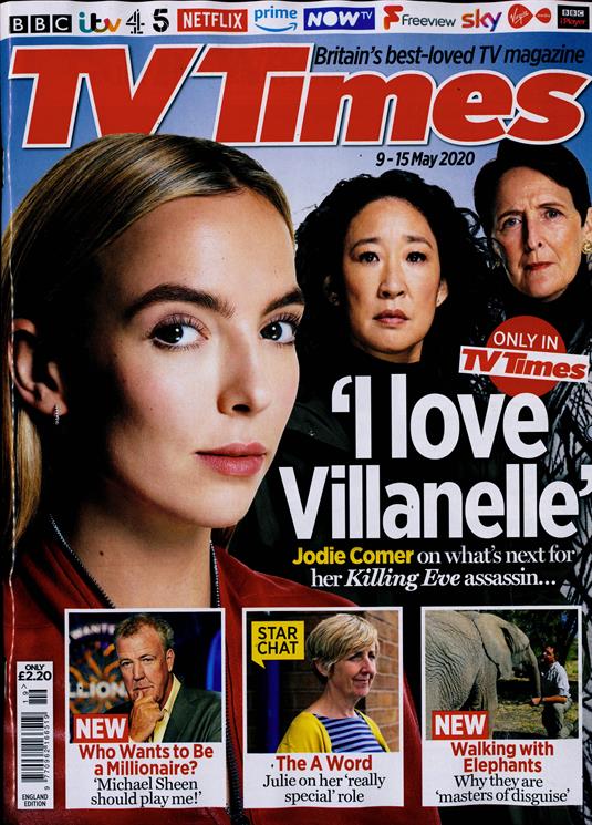 UK TV Times Magazine 9th May 2020: Jodie Comer Killing Eve Exclusive