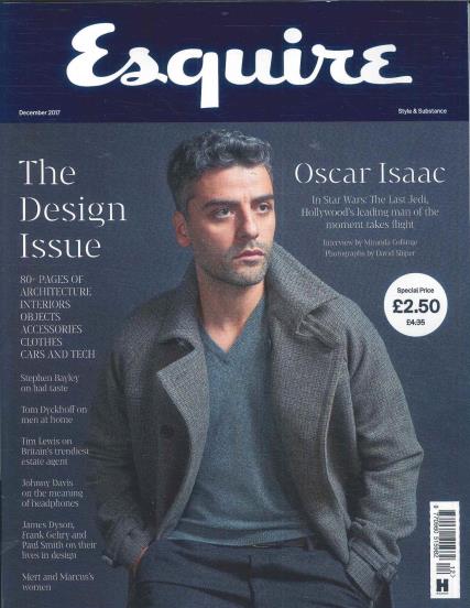 Esquire Magazine December 2017 Star Wars Oscar Isaac UK Regular Cover