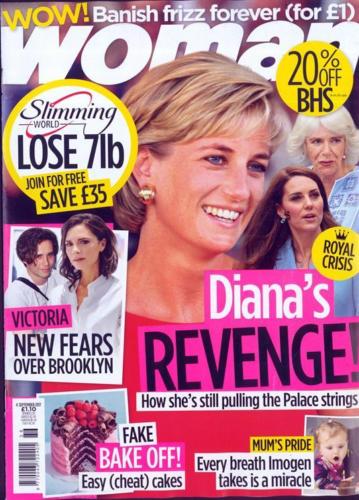UK Woman magazine 4 September 2017 Princess Diana Cover Story