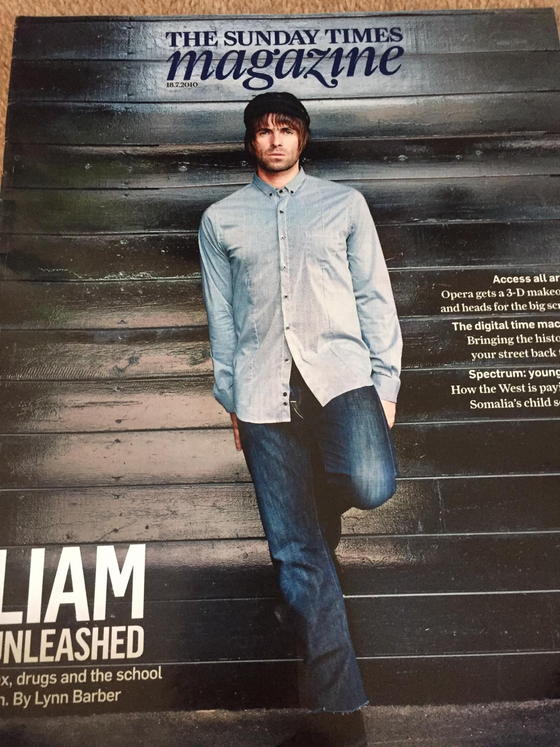 The Sunday Times magazine - Liam Gallagher (Oasis) cover (18 July 2010)