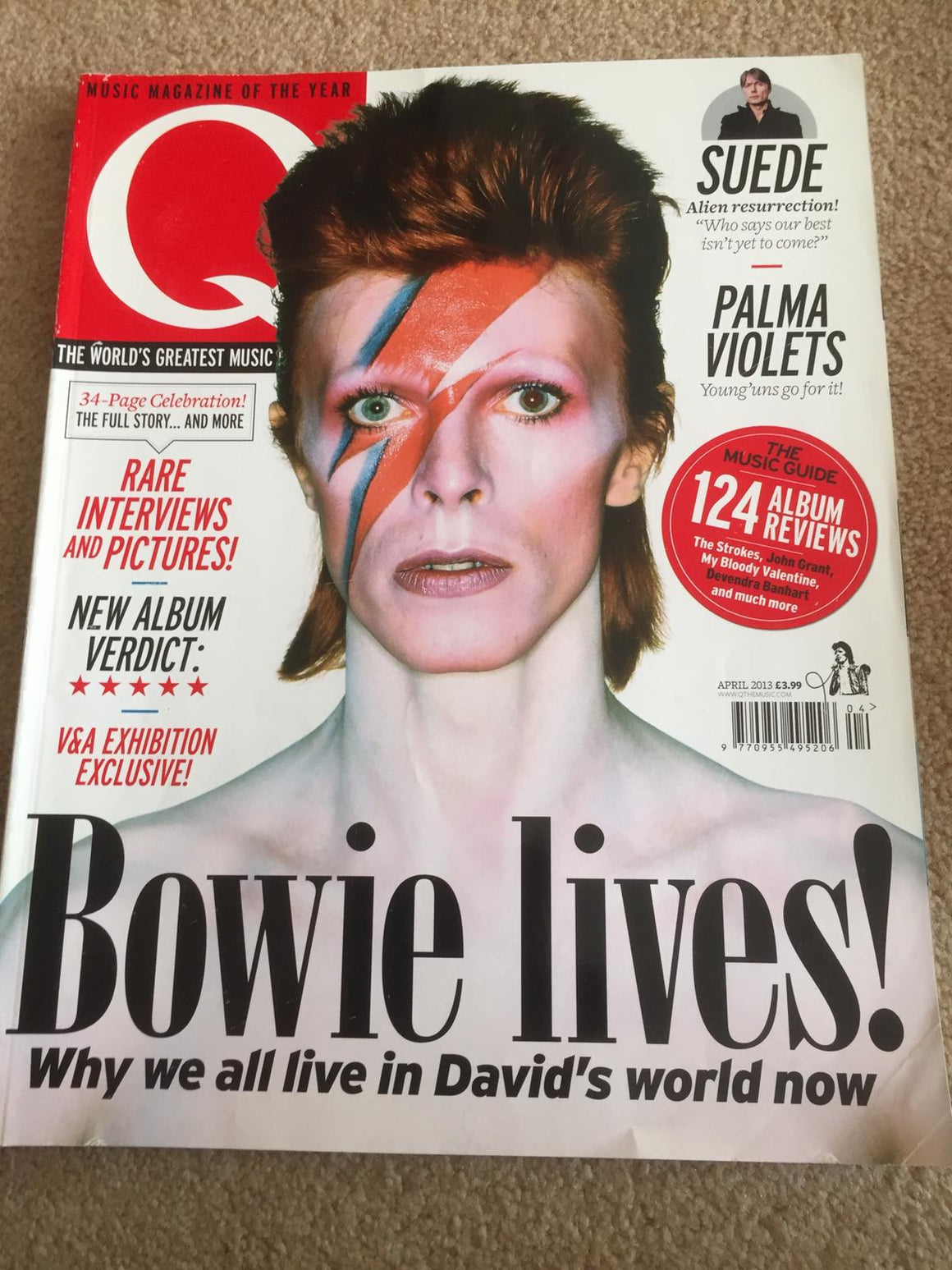 UK Q Magazine April 2013 David Bowie, Palma Violets