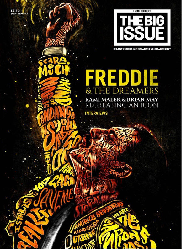 Big Issue Magazine 1329 (15 Oct 2018) Freddie Mercury ~ Queen - Rami Malek