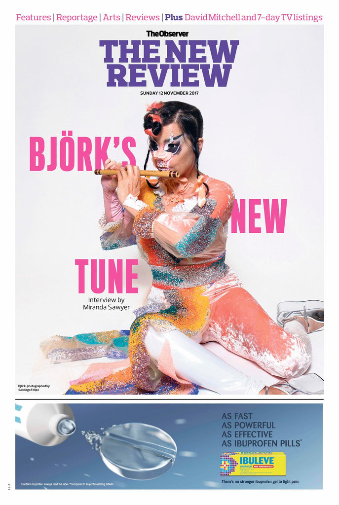 Bjork on the cover of Observer Review