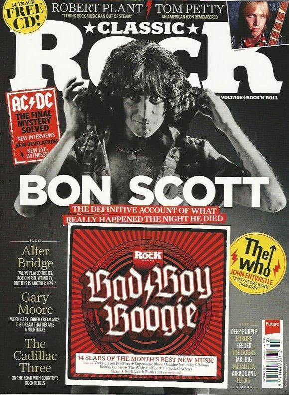 Bon Scott on the cover of Classic Rock Magazine