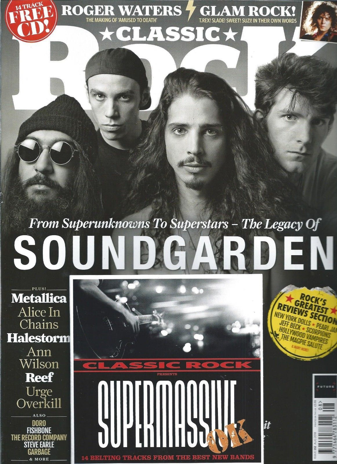 Classic Rock Mag AUGUST 2018: SOUNDGARDEN Chris Cornell ALICE IN CHAINS Heart REEF