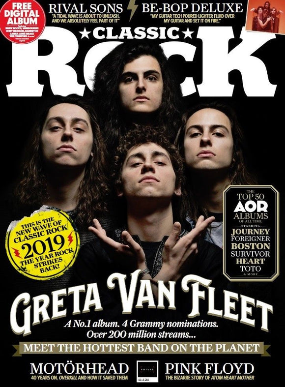 Classic Rock Magazine FEB 2019: GRETA VAN FLEET Cover and World Exclusive & Led Zeppelin 50th Anniversary booklet