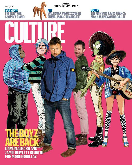 UK Culture Magazine June 2018: THE GORILLAZ UK COVER JAMIE HEWLETT DAMON ALBARN