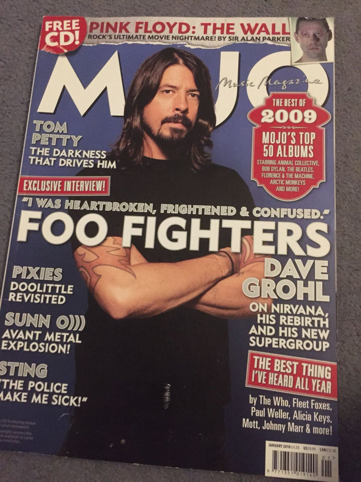 MOJO MAGAZINE - DAVE GROHL FOO FIGHTERS COVER (JANUARY 2010 - ISSUE 194)