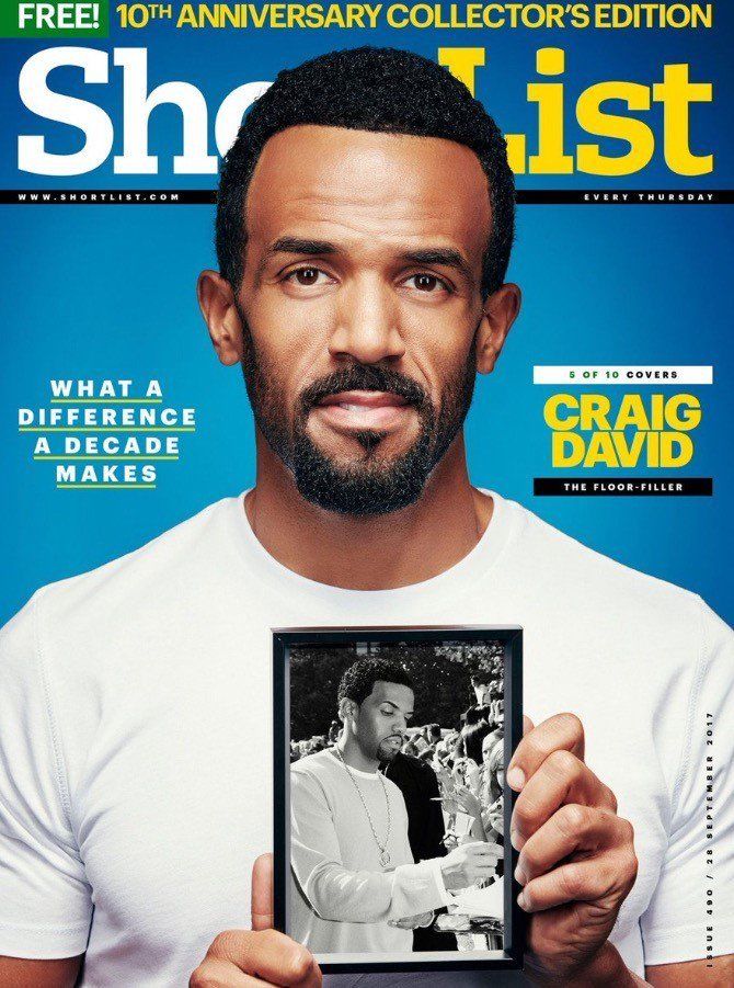 UK Shortlist Magazine 10th Anniversary Issue - Craig David Cover 1 of 10 Covers