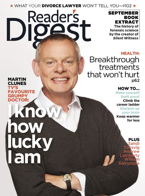 UK Reader's Digest Magazine September 2013: MARTIN CLUNES COVER