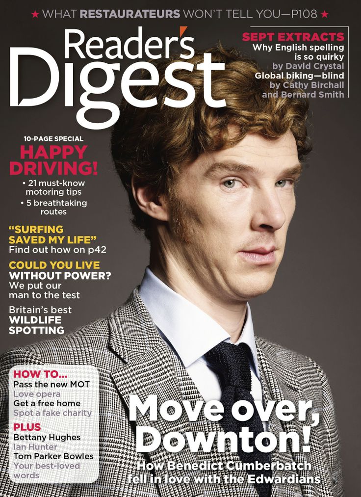 UK READER'S DIGEST MAGAZINE AUGUST 2012: BENEDICT CUMBERBATCH