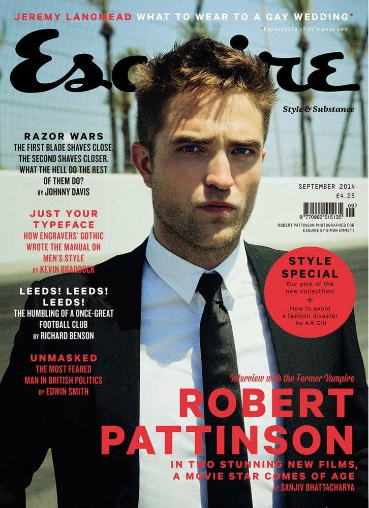 ESQUIRE UK Magazine September 2014 Robert Pattinson Cover Interview