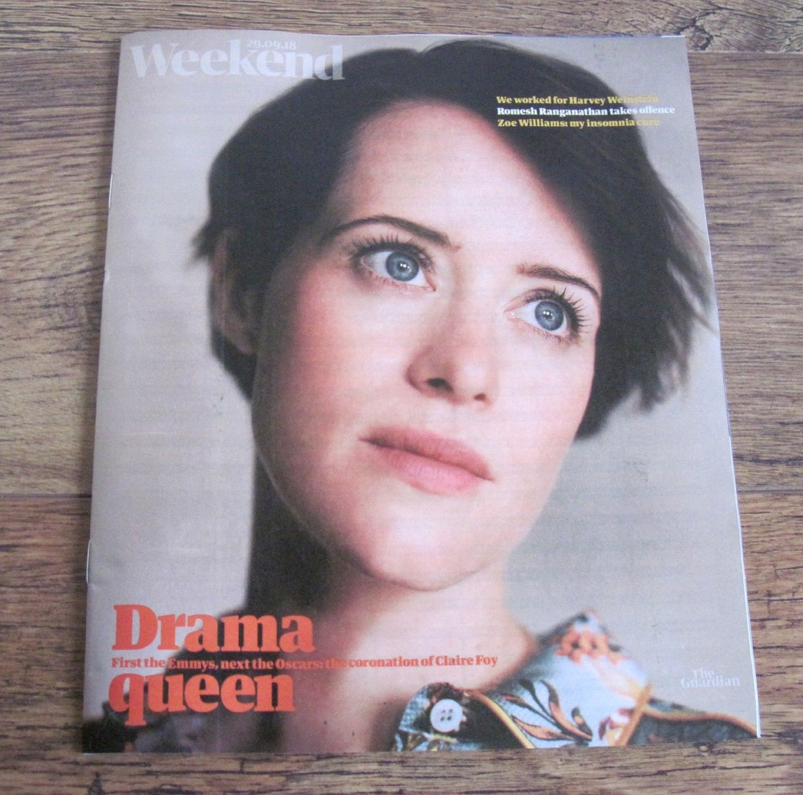 CLAIRE FOY cover and interview Guardian Weekend Magazine Sep 29 2018