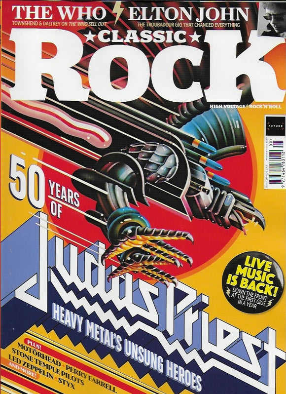 Classic Rock Magazine 291 August 2021 50 Years of Judas Priest Elton John Roger Daltrey