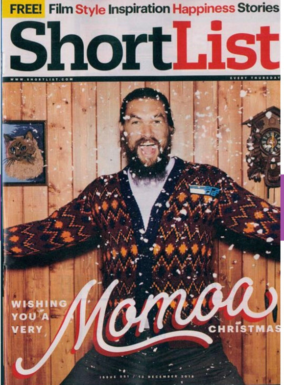 UK Shortlist Magazine December 2018 Jason Momoa Cover