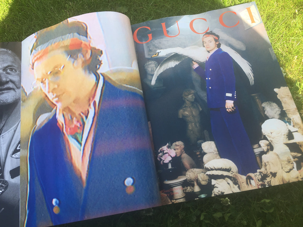 UK GQ Magazine August 2019: Harry Styles for Gucci